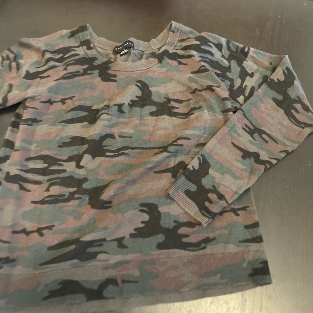 Sanctuary Camo Print Crew Neck Sweater - Size Small